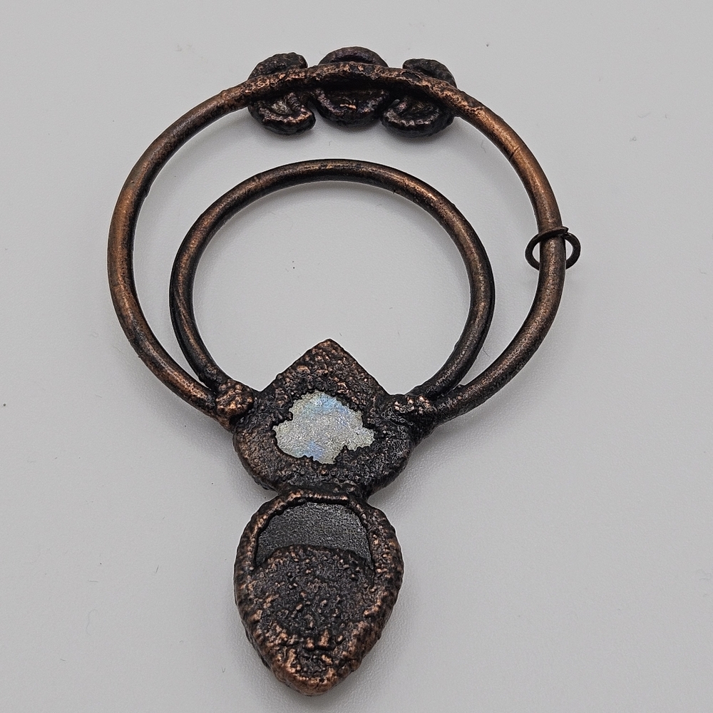 Large Copper Moonstone And Labradorite Pendant - image 5